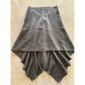 Alashan Charcoal Gray 100% Cashmere V-Neck Knit Poncho One Size